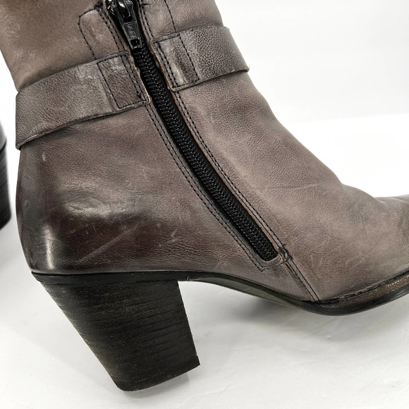 PAUL GREEN Dallas Bootie Shoes Womens 6.5 Distressed Gray Ankle Strap Heel Boot - Picture 11 of 13